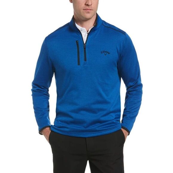 Callaway Men’s Golf 1/4 Zip Tech Fleece In Olympian Blue Heather Size L - Picture 1 of 10
